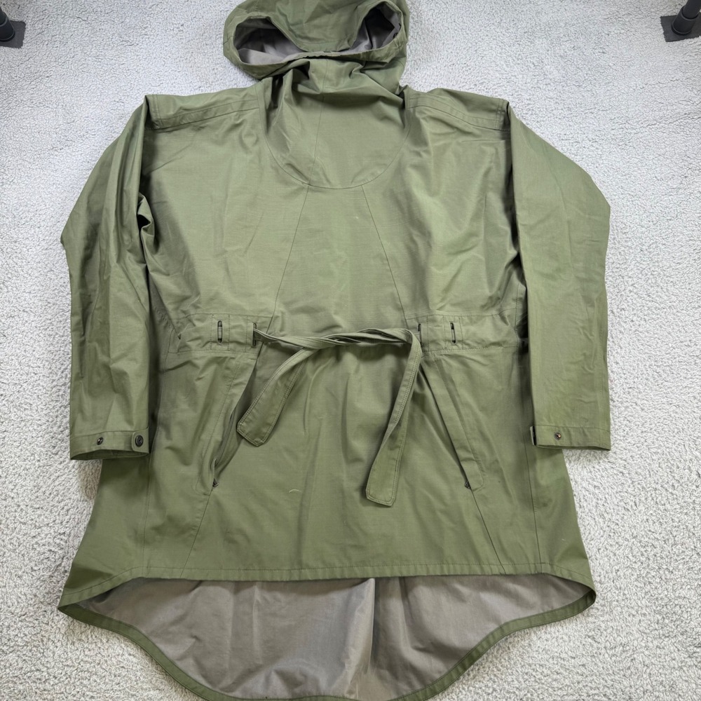 Nau Women Olive Green Hooded Poncho Trench Jacket Recycled Organic Cotton S/M